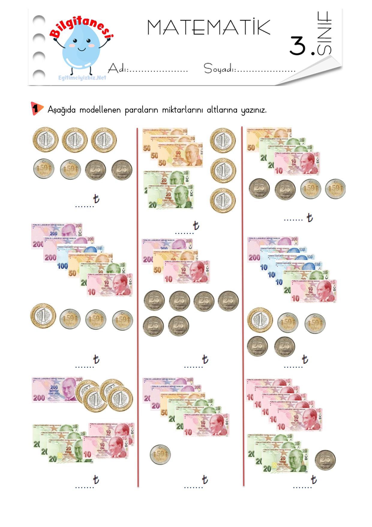 3.Sınıf Paralarımız Etkinliği-2