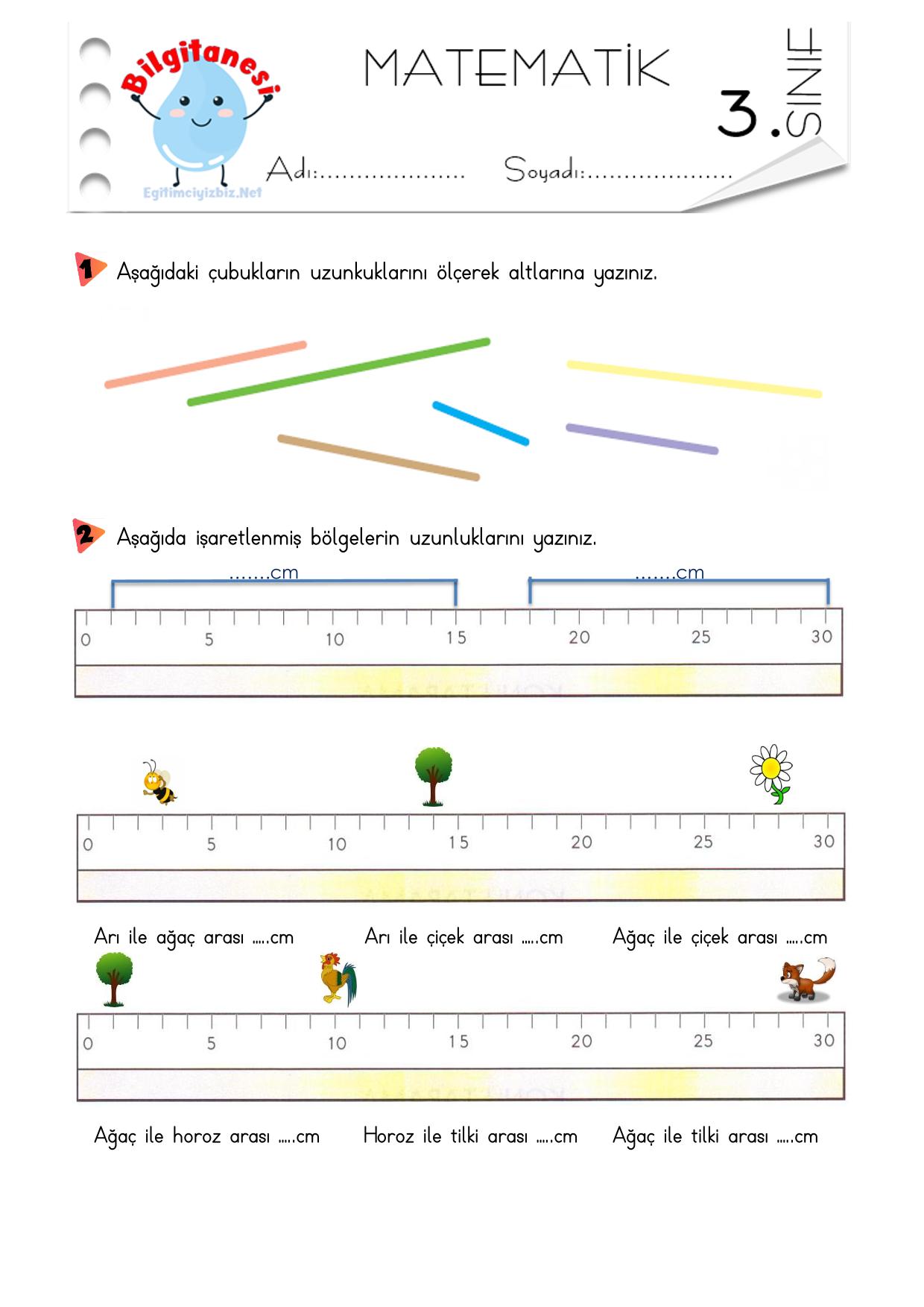 3. Sınıf Uzunlukları Ölçme Etkinliği-1