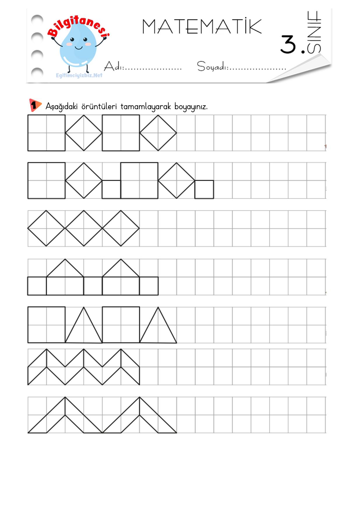 3. Sınıf Geometrik Örüntüler Etkinliği-1