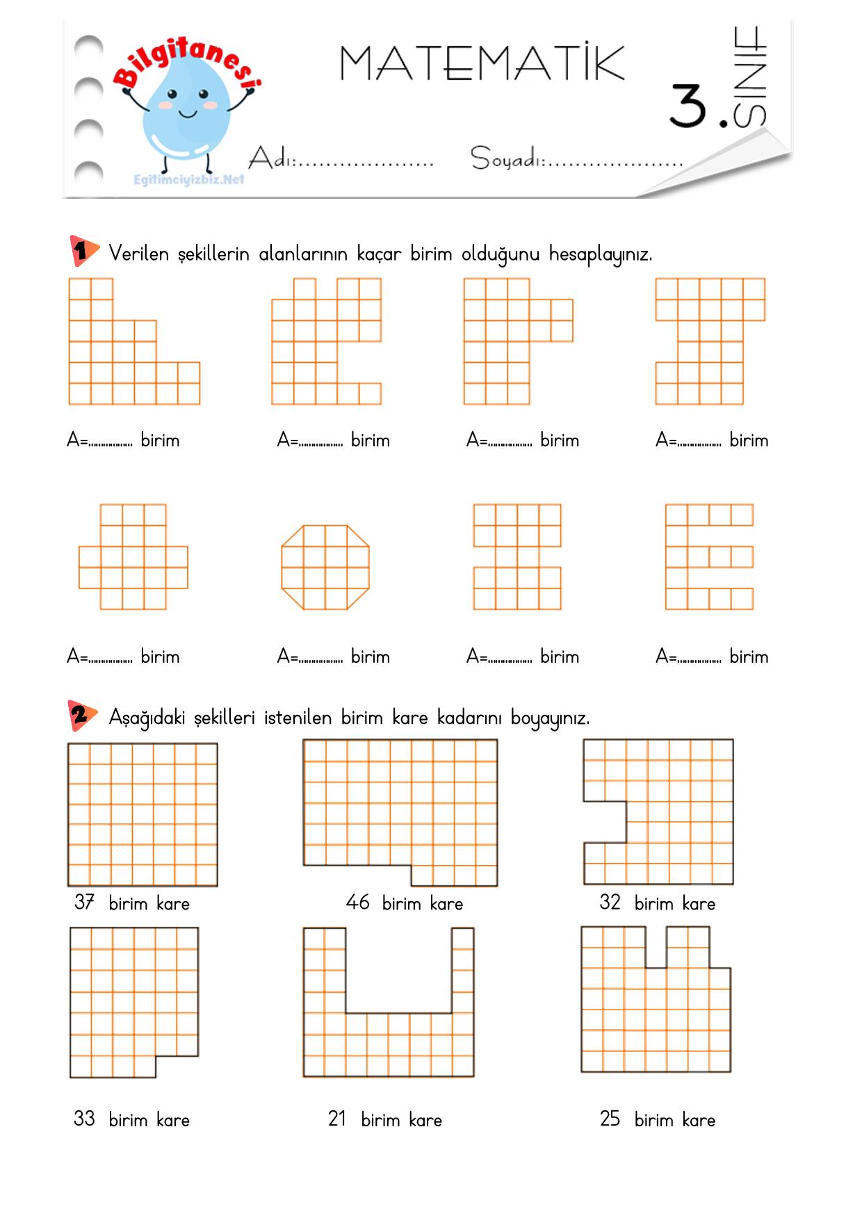 3. Sınıf Alan Ölçme Etkinliği-2