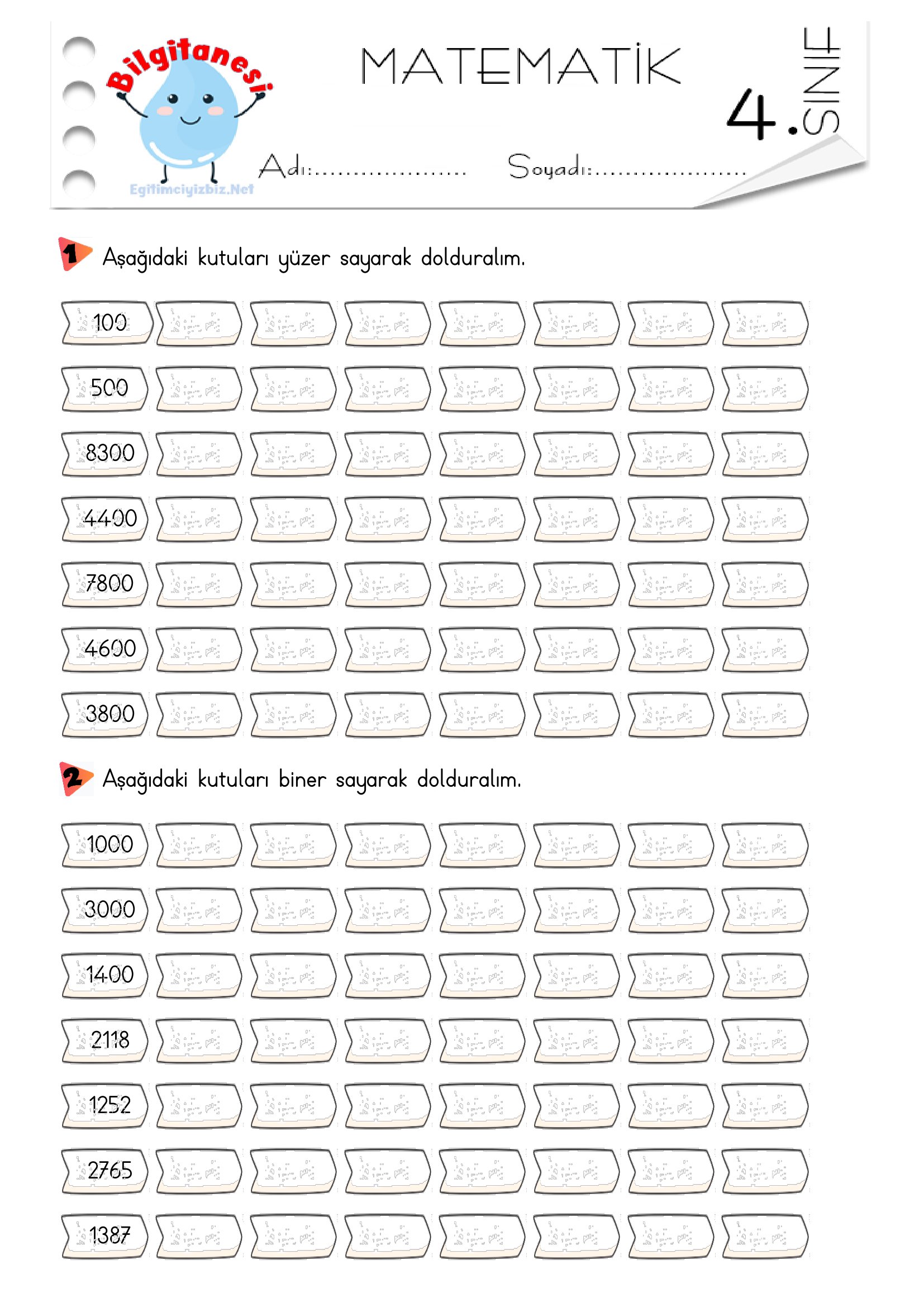 4. Sınıf Yüzer ve Biner Ritmik Sayma Etkinliği-3